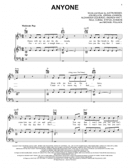 page one of Anyone (Piano, Vocal & Guitar Chords (Right-Hand Melody))