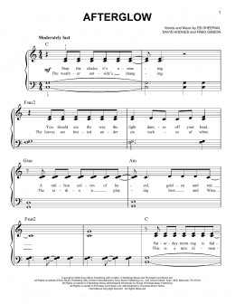 page one of Afterglow (Easy Piano)
