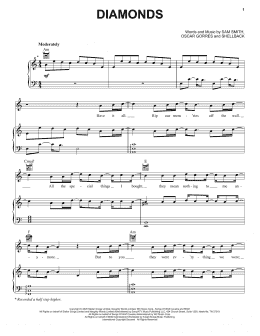 page one of Diamonds (Piano, Vocal & Guitar Chords (Right-Hand Melody))