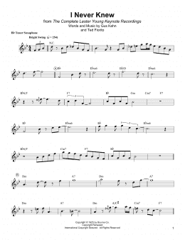 page one of I Never Knew (Tenor Sax Transcription)