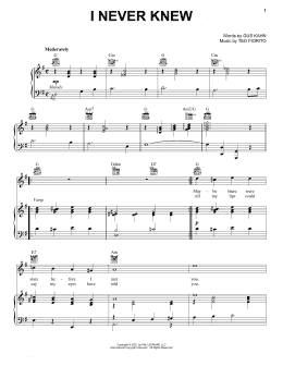 page one of I Never Knew (Piano, Vocal & Guitar Chords (Right-Hand Melody))