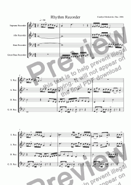 page one of Rhythm Recorder