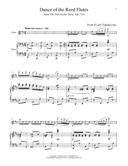 page one of Dance Of The Reed Flutes, Op. 71a (from The Nutcracker) (Flute and Piano)