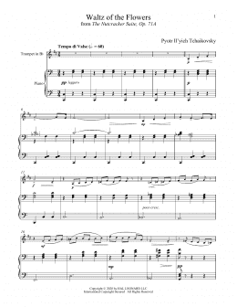 page one of Waltz Of The Flowers, Op. 71a (from The Nutcracker) (Trumpet and Piano)