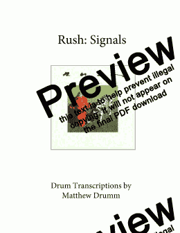 page one of Signals - Rush (complete album)