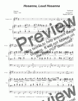 page one of Hosanna, Loud Hosanna (Bb-Trumpet solo - Organ accompaniment)