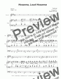 page one of Hosanna, Loud Hosanna (French Horn solo - Organ accompaniment)