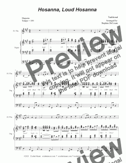page one of Hosanna, Loud Hosanna (Flute or Violin solo - Organ accompaniment)