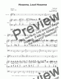 page one of Hosanna, Loud Hosanna (Tenor Saxophone solo - Organ accompaniment)
