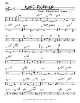 page one of Alone Together (Real Book – Melody & Chords)