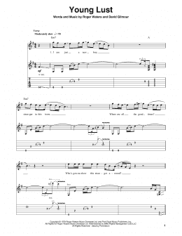 page one of Young Lust (Guitar Tab (Single Guitar))