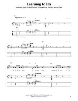 page one of Learning To Fly (Guitar Tab (Single Guitar))