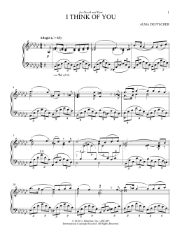 page one of I Think Of You (Piano Solo)