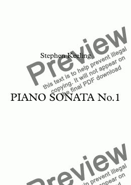 page one of PIANO SONATA No.1
