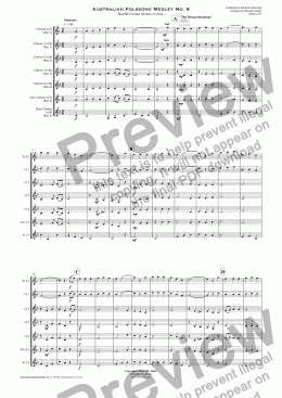 page one of Australian Folksong Medley No. 6 - Flexible Clarinet Quintet or Choir 