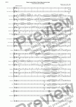 page one of The Lass With The Delicate Air - Clarinet Duet and Concert Band