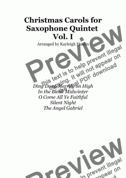 page one of Christmas Carol Selection vol. 1 (SAATB saxophone quintet)