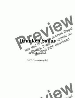 page one of Drunken Sailor