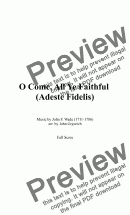 page one of O Come, All Ye Faithful (Adeste Fidelis)