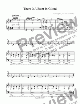 page one of There Is A Balm In Gilead [spiritual] (violin + keyboard)