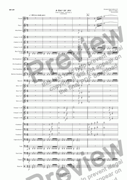 page one of A Day of Joy ["Days of Change" - Movement 3] - Concert Band