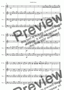 page one of Meddle Brass- Beginner Brass Ensemble - Score