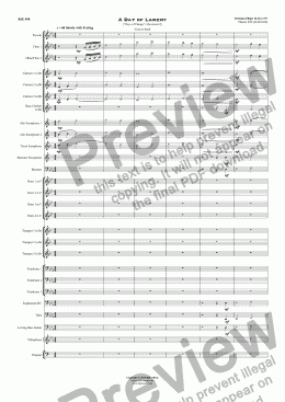page one of A Day of Lament ["Days of Change"- Movement 2] - Concert Band