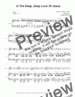 page one of O The Deep, Deep Love Of Jesus (Bb-Trumpet solo and Piano)