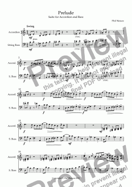page one of PRELUDE - Suite for Accordion and Double Bass