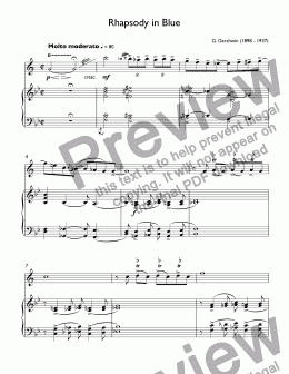 page one of Gershwin  - Rhapsody in Blue for trumpet  Bb  & Piano
