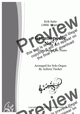 page one of Organ: Gymnopédie No. 1 (3 Gymnopédies for Piano) - Erik Satie