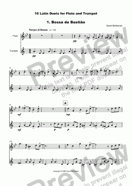 page one of 10 Latin Duets for Flute and Trumpet