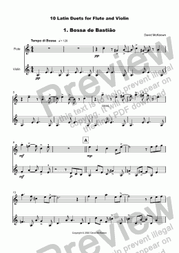 page one of 10 Latin Duets for Flute and Violin