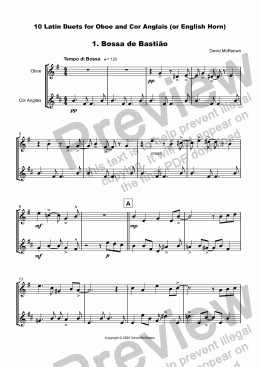page one of 10 Latin Duets for for Oboe and Cor Anglais (or English Horn)
