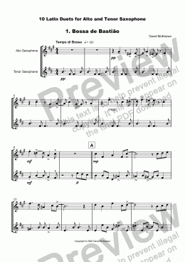 page one of 10 Latin Duets for Alto and Tenor Saxophone