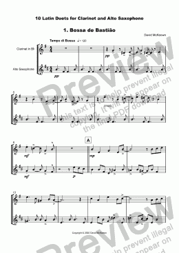 page one of 10 Latin Duets for Clarinet and Alto Saxophone