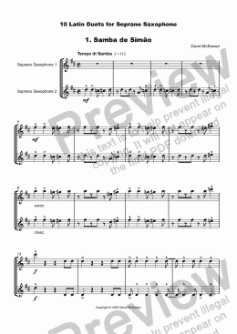 page one of 10 Latin Duets for Soprano Saxophone