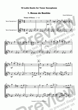 page one of 10 Latin Duets for Tenor Saxophone