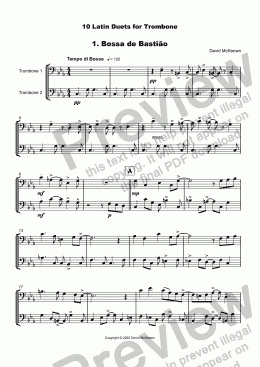 page one of 10 Latin Duets for Trombone