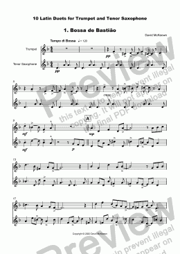 page one of 10 Latin Duets for Trumpet and Tenor Saxophone