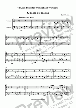 page one of 10 Latin Duets for Trumpet and Trombone