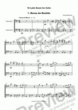 page one of 10 Latin Duets for Cello
