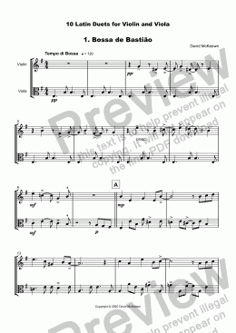 page one of 10 Latin Duets for Violin and Viola