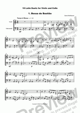 page one of 10 Latin Duets for Violin and Cello