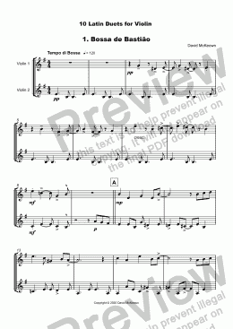 page one of 10 Latin Duets for Violin