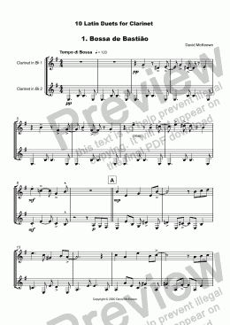 page one of 10 Latin Duets for Clarinet