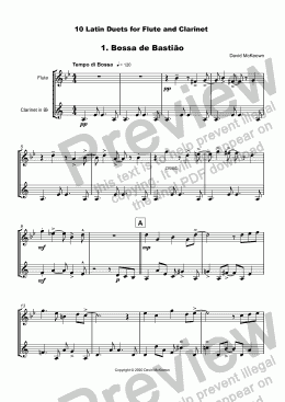 page one of 10 Latin Duets for Flute and Clarinet