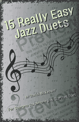 page one of 15 Really Easy Jazz Duets for Soprano Saxophone and Clarinet