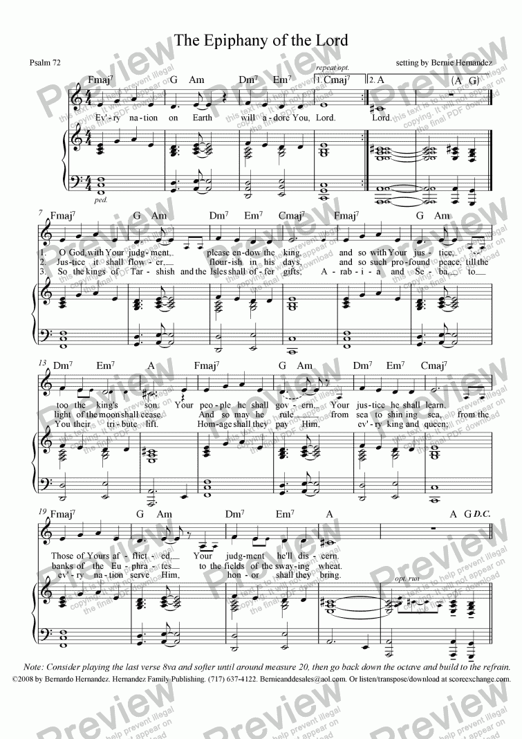 page one of Responsorial Psalm - Epiphany