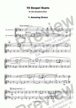 page one of 10 Gospel Duets for Alto Saxophone